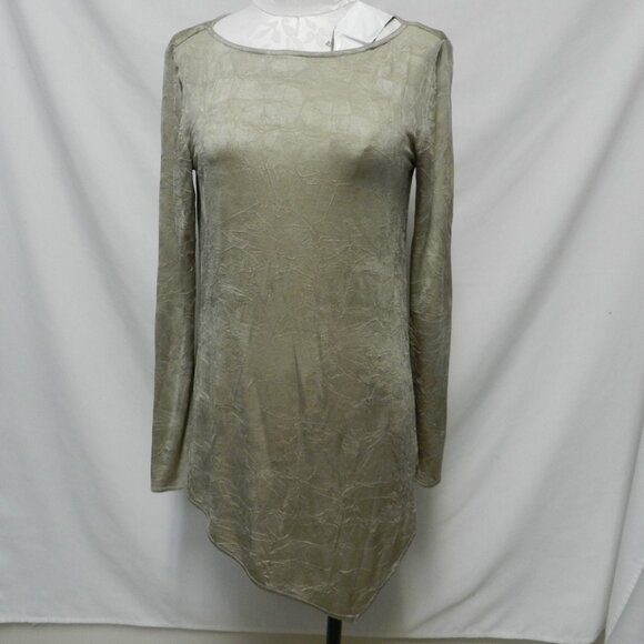 W by Worth knit tunic top blouse Asymmetrical hemline beige Size Sz Small Sm S - Picture 1 of 11